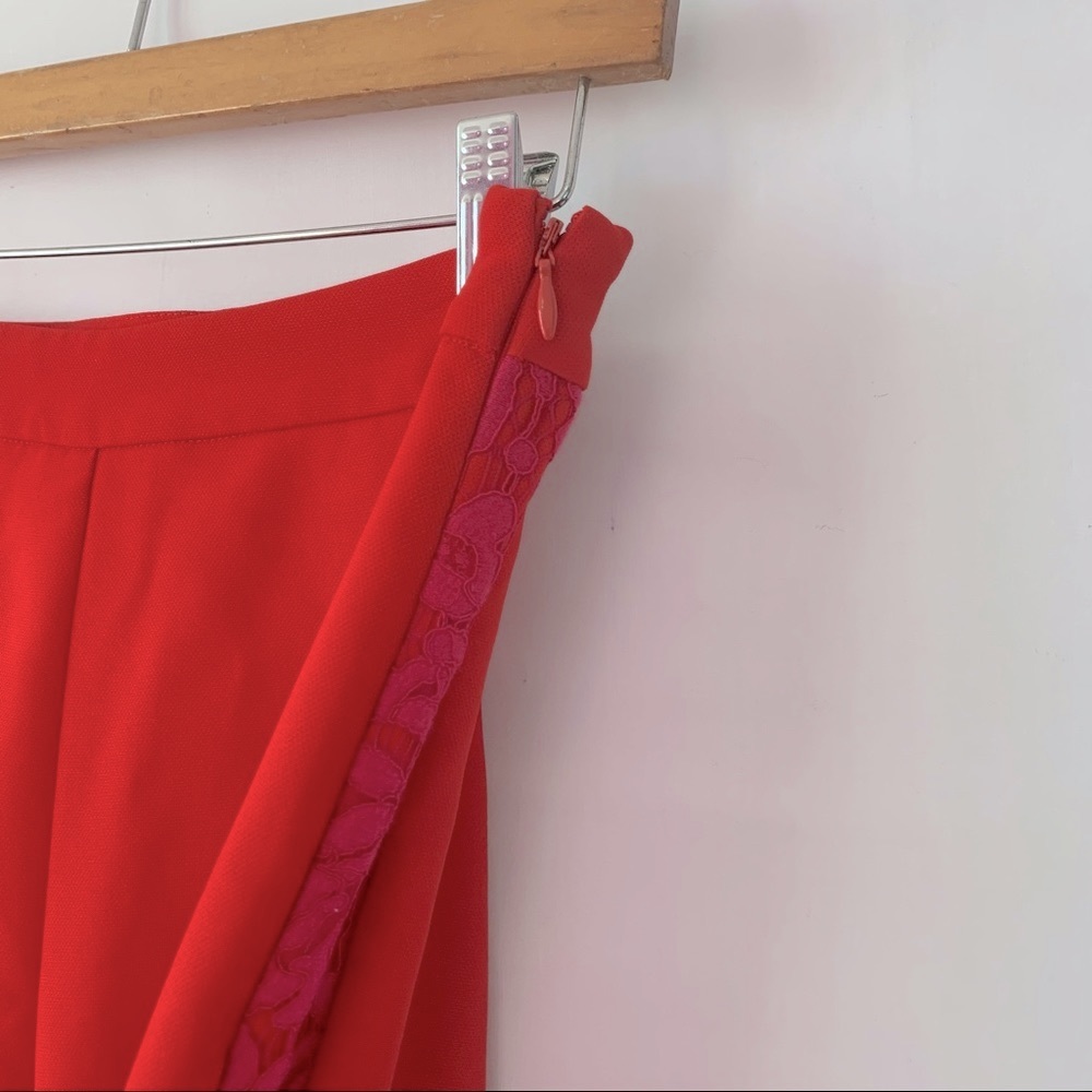 Sugar Lips Red Pant Fuchsia Lace Sides